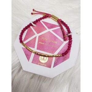 NEW GORJANA Power Gemstone Bracelet Pink Jade Dream Pink Beads adjustable